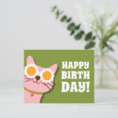 Postale Carte d'anniversaire avec un chat mignon (Debout devant)