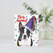 Postale Carte d'anniversaire Boston Terrier (Debout devant)