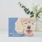 Postale Carte d'anniversaire Caniche Message Mignon et Gén (Debout devant)