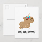 Postale Carte d'anniversaire Capybara, Capy Capy Anniversa (Devant / Derrière)