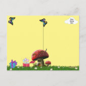 Postale Carte d'anniversaire Champignons et Chats (Dos)