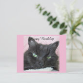 Postale Carte d'anniversaire Chat Noir (Debout devant)