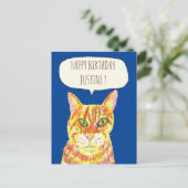 Postale Carte d'anniversaire chat roux chats tabby chatons (Debout devant)
