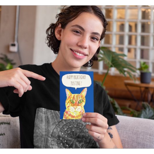 Postale Carte d'anniversaire chat roux chats tabby chatons