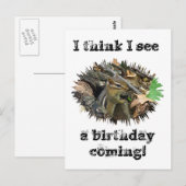 Postale Carte d'anniversaire Chipmunk oriental (Devant / Derrière)