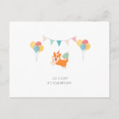 POSTALE CARTE D'ANNIVERSAIRE CORGI JOYEUX (Devant)