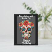 Postale Carte d'anniversaire Crâne de Sucre (Debout devant)