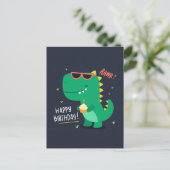 Postale Carte d'anniversaire Cute Dinosaur (Debout devant)