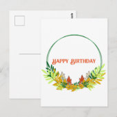 Postale Carte d'anniversaire d'automne (Devant / Derrière)
