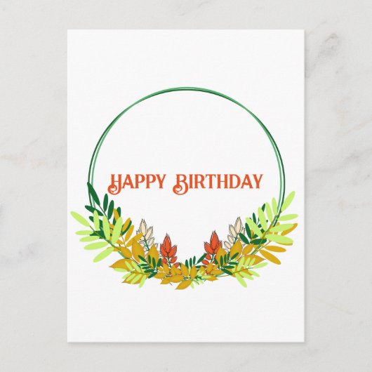Postale Carte d'anniversaire d'automne (Devant)