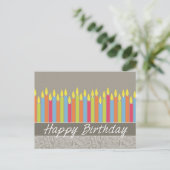 Postale Carte d'anniversaire de bureau avec bougies (Debout devant)