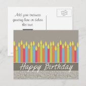 Postale Carte d'anniversaire de bureau avec bougies (Devant / Derrière)