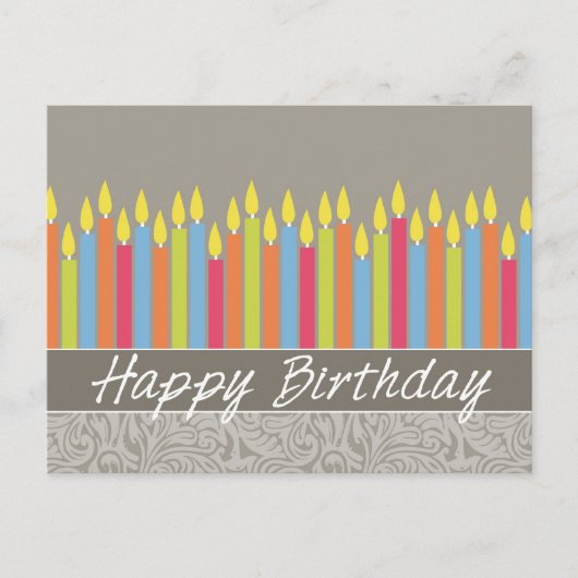 Postale Carte d'anniversaire de bureau avec bougies (Devant)