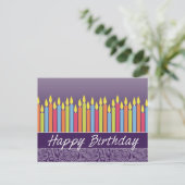 Postale Carte d'anniversaire de bureau avec bougies (Debout devant)