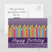 Postale Carte d'anniversaire de bureau avec bougies (Devant / Derrière)