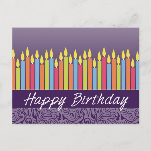 Postale Carte d'anniversaire de bureau avec bougies (Devant)