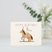Postale carte d'anniversaire de cheval et de chien (Debout devant)