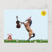 Postale Carte d'anniversaire de cheval jouant du violon (Dos)