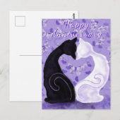 Postale Carte d'anniversaire de couple avec chat Amour mag (Devant / Derrière)