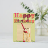Postale Carte d'anniversaire de cricket (Debout devant)