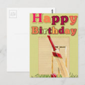 Postale Carte d'anniversaire de cricket (Devant / Derrière)