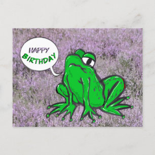 Postale Carte d'anniversaire de dessin animé Grenouille ve