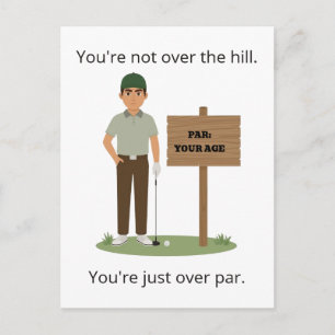Postale Carte d'anniversaire de golf au-dessus du par