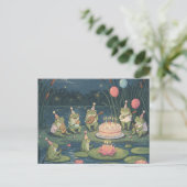 Postale Carte d'anniversaire de grenouille (Debout devant)