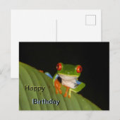 Postale Carte d'anniversaire de la grenouille bariolée aux (Devant / Derrière)