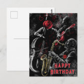 Postale Carte d'anniversaire de la musique jazz (Devant / Derrière)