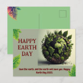 Postale Carte d'anniversaire de la Terre JOYEUX (Devant / Derrière)