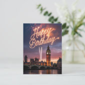 Postale Carte d'anniversaire de la ville de Londres avec f (Debout devant)