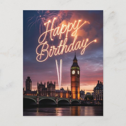 Postale Carte d'anniversaire de la ville de Londres avec f (Devant)
