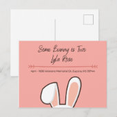 Postale Carte d'anniversaire de lapin (Devant / Derrière)