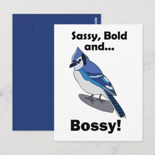 Postale Carte d'anniversaire de l'oiseau geai bleu imperti