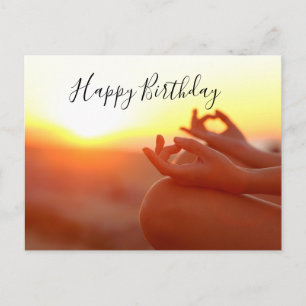 Postale Carte d'anniversaire de méditation de yoga du doig