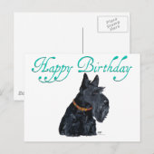 Postale Carte d'anniversaire de Terrier d'écossais (Devant / Derrière)
