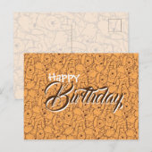 Postale carte d'anniversaire de voeux Wenny l'ours  (Devant / Derrière)