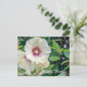 Postale Carte d'anniversaire des fleurs Hollyhock (Debout devant)