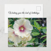 Postale Carte d'anniversaire des fleurs Hollyhock (Devant / Derrière)
