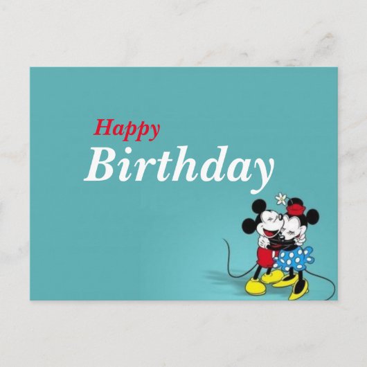 Postale carte d'anniversaire Disney (Devant)