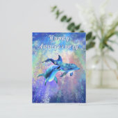Postale Carte d'anniversaire Dolphin Couple (Debout devant)
