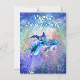 Postale Carte d'anniversaire Dolphin Couple