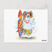 Postale Carte d'anniversaire drôle avec Snowman Surfer (Dos)