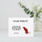 Postale Carte d'anniversaire drôle de rat (Debout devant)