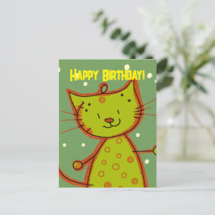Postale Carte d'anniversaire drôle pour chats pour les amo