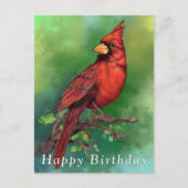 Postale Carte d'anniversaire du cardinal rouge (Devant)