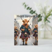 Postale Carte d'anniversaire du groupe de cornemuses Highl (Debout devant)