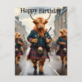 Postale Carte d'anniversaire du groupe de cornemuses Highl (Devant)