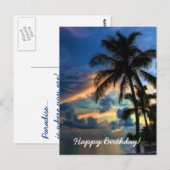 Postale Carte d'anniversaire du paradis tropical (Devant / Derrière)